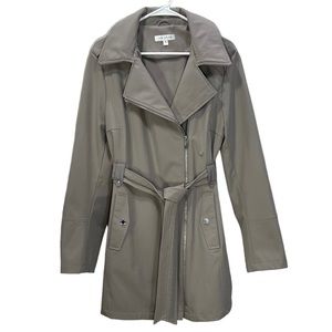 VIA Spiga Taupe Trench Coat Rain Coat Size XL